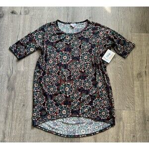 LuLaRoe Irma High Low Tunic Top Floral All Over Print Size XS